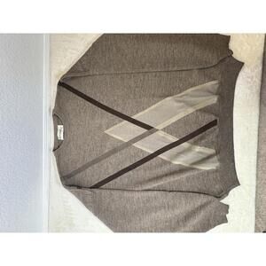 VTG 90s St. Croix XL Geometric Knit Sweater Minimalist Neutral Retro